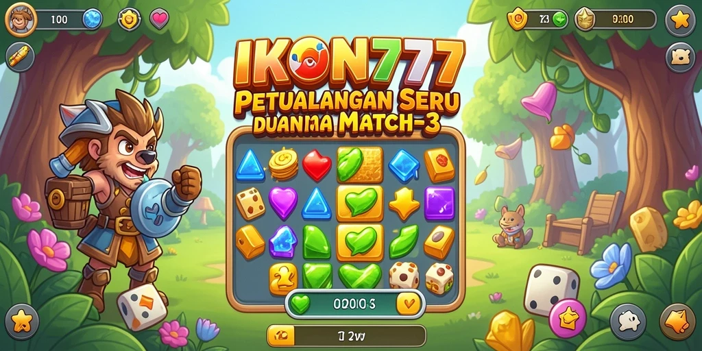 Tangkapan layar gameplay IKON777 yang menampilkan keseruan mencocokkan objek.